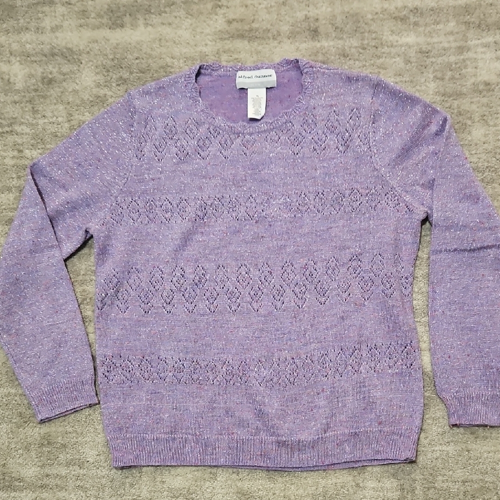 Alfred Dunner Purple Sparkly Knit Sweater